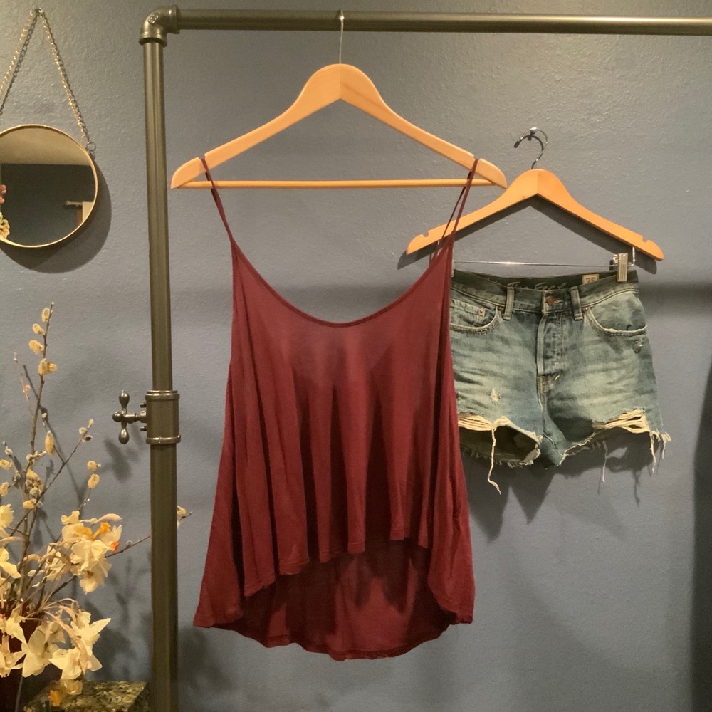 Lush burgundy flowy tank